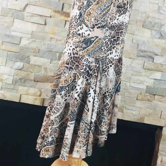 EBBY & I Leopard Print Midi Dress XS Long Ruffle Party Animal Fitted Bodycon NWT - Picture 7 of 9